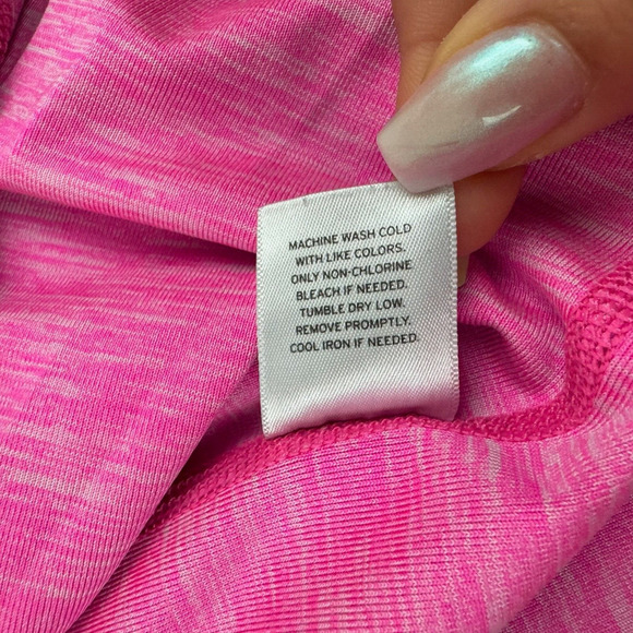 Z by Zella Pink 1/4 Zip Pullover Shirt Mock Neck L/S Stretch Space Dye Size XL - Picture 6 of 7